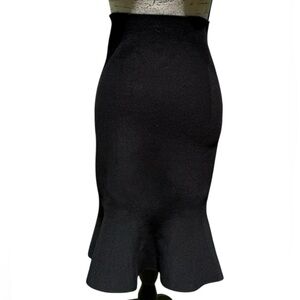 Zero Degrees Celsius Black Midi Peplum Skirt Stretchy Fitted M Workwear Classy